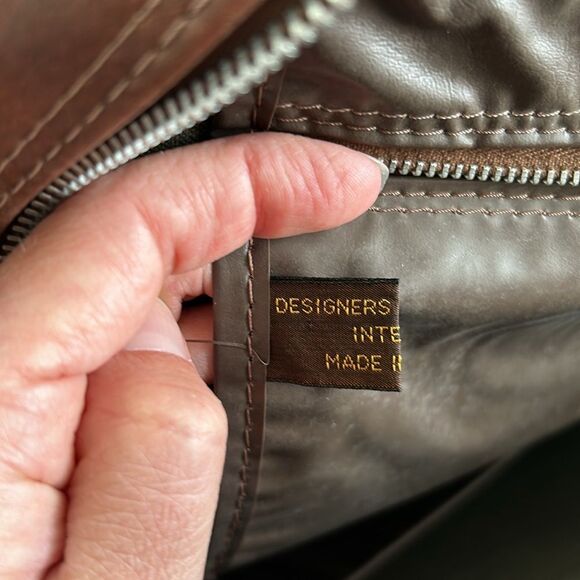 Vintage Interpur Designer Collection Brown Zipper Tote Shoulder Travel Bag - Picture 16 of 16